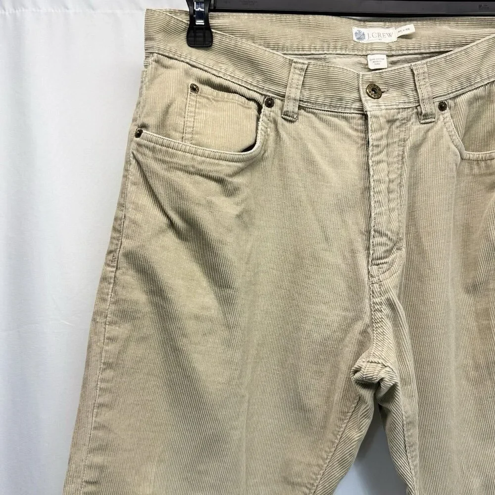 J Crew Corduroy Pants Mens 33x32  Brown Tan Straight Preppy Casual Academia